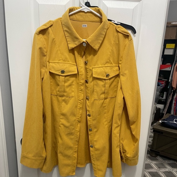 no brand Tops - Cute corduroy jacket button down XXL Yellow New no tags